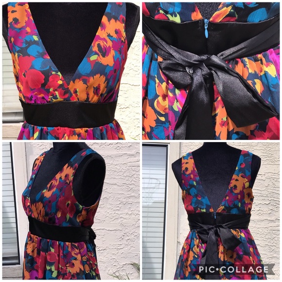 FOREVER 21 Floral Plunge Neck Summer Dress - Picture 8 of 8